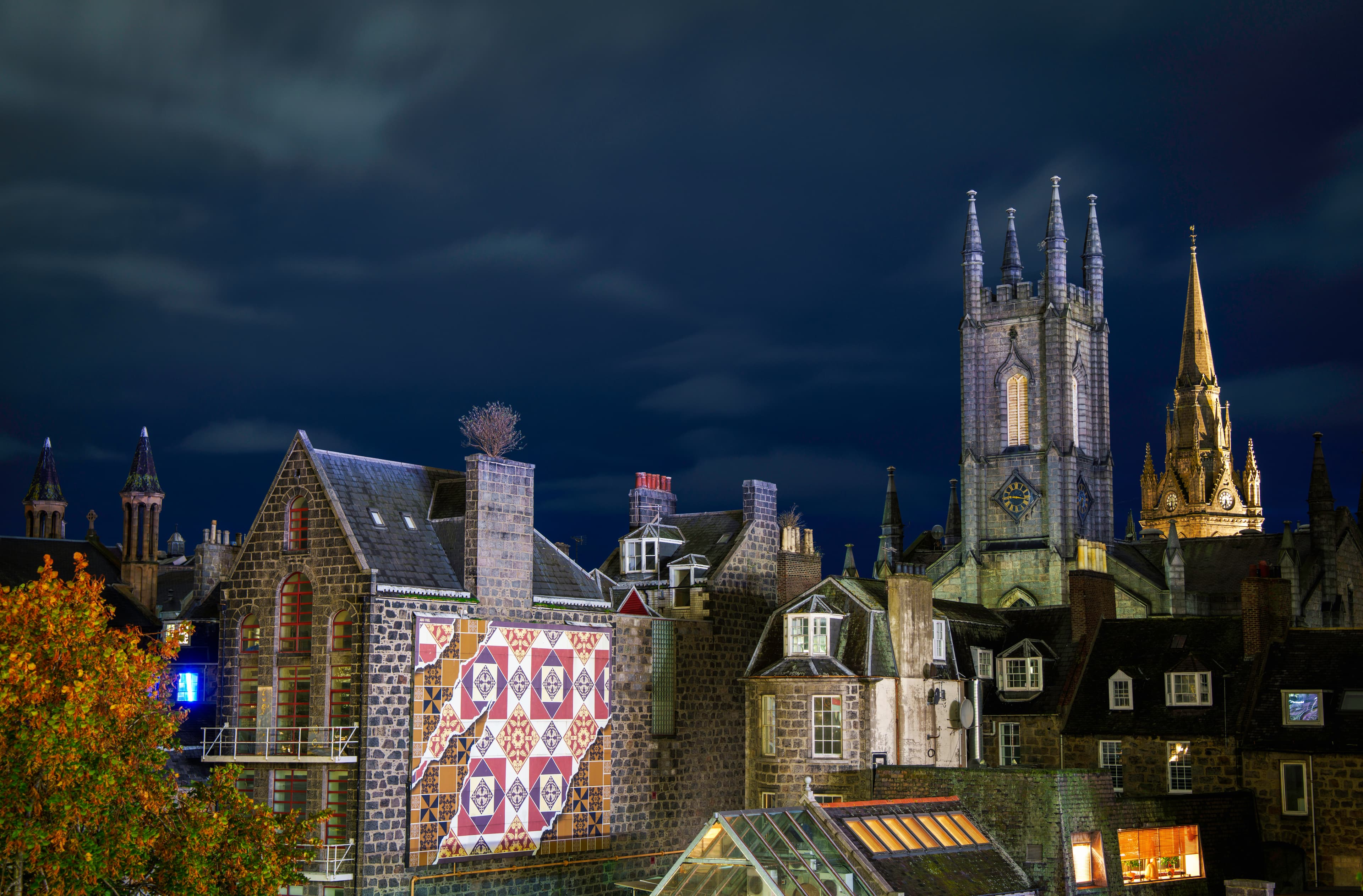 Aberdeen city at night