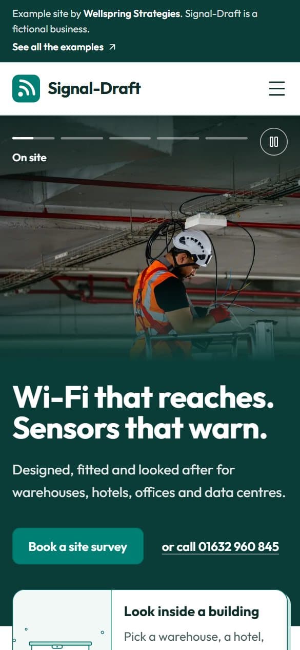 Signal-Draft website on a phone